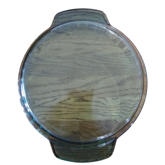 Anchor Hocking Green Pie Plate 9" glass dish 1qt scalloped edges bakeware - Picture 4 of 6